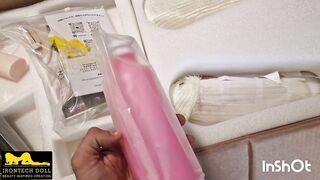 Unboxing of the majority realistic sex robot