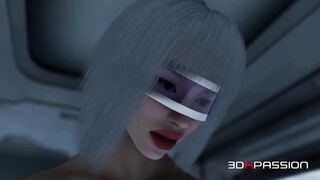 Zero-G temptation — A shemale hentai Kaelen plays with a brunette on a space orbital station