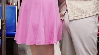 This playgirl Allowed This Stranger Dude To Ejaculate On Her Dress On Subway