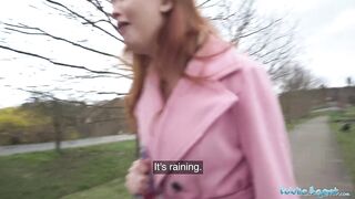 Redhead Student Takes the Money, the Deepthroat, and a Face Full of Cum - Public Agent
