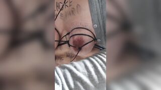 Body writing humilation on a overweight body. Part 3