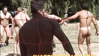 8 MUSCLE CHAPS PLAY STRIPPED SOCCER- Better than the World Cup