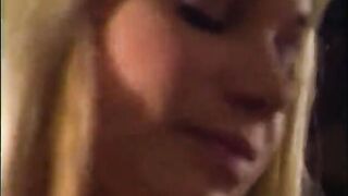 Huge wang stretches out the cute little snatch on this golden-haired bombshell floozy