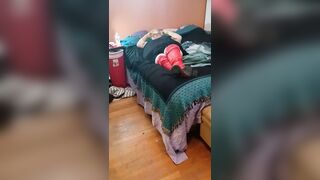BBW Bat Cutie Masturbates for YOU with Her Golden Gloves on!
