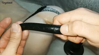 Anal Intruder.measuring Her Tight Butt by Long Anal Plug