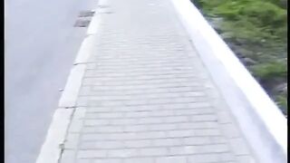 Picked up brunette masturbates