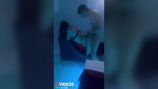 Homemade threesome with a young Mexican cutie: two friends screw her and fill her with sperm