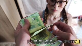 HUNT4K. This nerdy cutie knows the almost all astounding place to get fucked in the butt