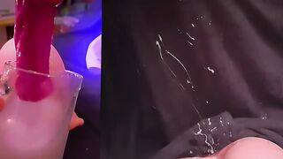 Octoberfest Sex toy Close Up Cum Glass Dunking Tit Slap Futa Dildo Slapping Cum Loads Giant Vibrator Ejaculation Bukkake Solo Gokkun Cum Collecting