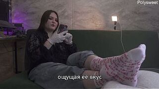 Porn story - Gal in latex gloves screwed a stud with a belt-on and vagina (Russian, femdom,cunnilingus, pegging)