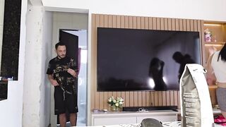 Wife Teases Delivery Driver at Her Front Door