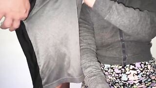 She almost gets caught grabbing a stranger's penis.