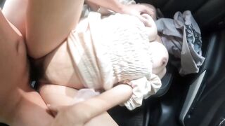 Car ride turns into intense creampie action