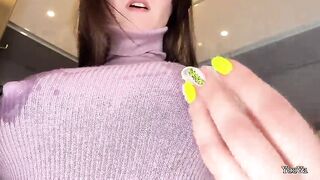 Transsexual Stepmother with cumming big rod was caught by her Stepson