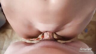 Step Mommy caught Step Son with boner and helps to cum quick on her twat during the time that her Husband is home