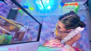 Bella Noir Strokes Brian Omally's Dick With Glowstick Then Swallows!