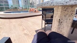 She saw me masturbating by the pool and helped me cum.