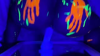 Cum to the Ruelynn dildo fucking glow party