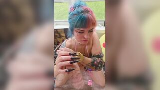 anyalikestosuck deepthroat session ends in huge cum shot