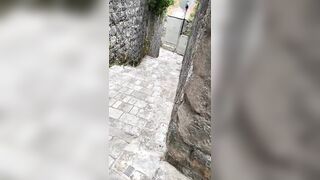 Risky outdoor fuck on the stairs in Kataro MNE