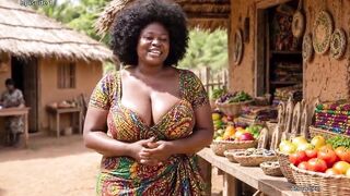 two african nigerian naija young and mature ebony black lascivious couple raw sexual intercourse in a village house [AI Generated]
