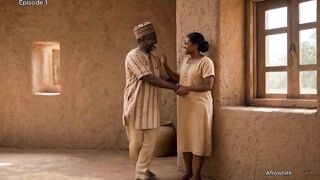 two african nigerian naija young and mature ebony black lascivious couple raw sexual intercourse in a village house [AI Generated]