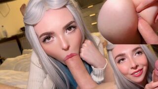This fantastic, sexy waifu ordered food, but she suck the delivery man and let him bang her vagina
