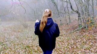 A lost video of a stepsister giving a blowjob in the woods while their parents are nearby picking berries