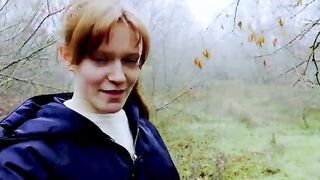 A lost video of a stepsister giving a blowjob in the woods while their parents are nearby picking berries