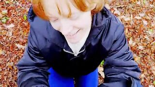 A lost video of a stepsister giving a blowjob in the woods while their parents are nearby picking berries