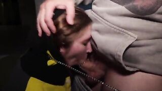 three boys with huge ramrods persuade a cutie at a party to take all their big dongs in every aperture