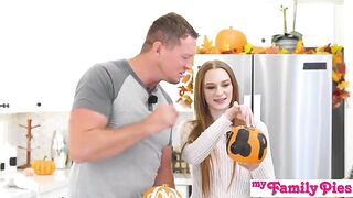 Redhead Seductress Harley Love Gets Stepdaddy to Cream Her Perfect Pumpkin Pussy