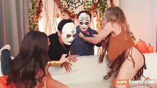 Get ready for the greatest Halloween fuckfest filled with X-rated pleasure and mischievous MILFs! Welcome to the House of Halloween Orgy XXX! MILFs Cory Pursue and Elizabeth Skylar reunite for a Halloween orgy and encounter their
