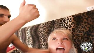 PIG Golden-haired Takes two Schlongs in Her Booty – Bizarre Double Anal