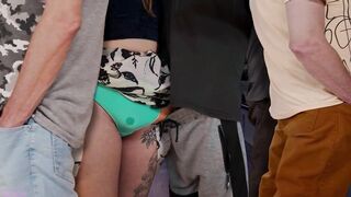 Stranger on the bus rubs his ramrod intensely in my pussy.