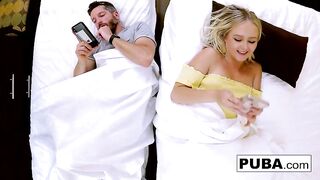 Sexy golden-haired screws her horny step-brother