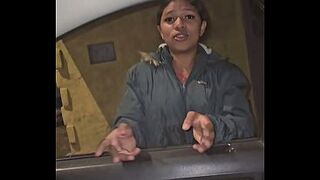 POV: Brunette, lost on the road, sucks my wang after getting on