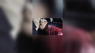 POV: Brunette, lost on the road, sucks my wang after getting on