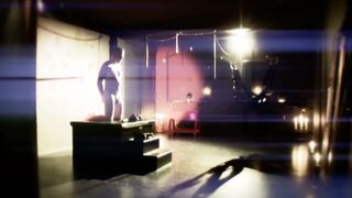 Fastened up serf gets pegged and whipped by latex femdom