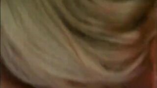 Sexy golden-haired sticks her tongue in chicks moist cunt