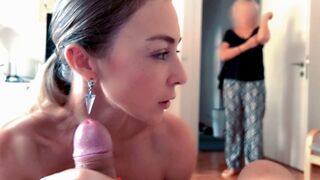 My stepmom caught me giving a oral pleasure-sex to my boyfriend. We were talking and she wanted to watched.
