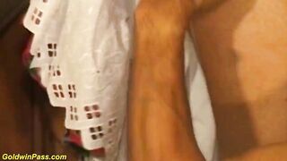 German stepmom with glasses deep fingered