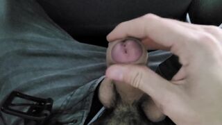 Jerking His Shlong In The Car While Awaiting For Parents