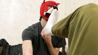 admirable boy licks feet and sucks uncut, big shlong of young top