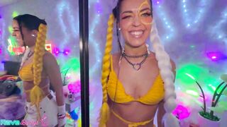 Bella Noir Strokes Brian Omally's Cock With Glowstick Then Swallows!