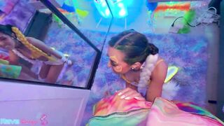 Bella Noir Strokes Brian Omally's Cock With Glowstick Then Swallows!