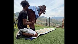 A pretty Ebony MILF Screws her tutor, who’s got a biggest rod , with her tight pussy whilst her husband’s away