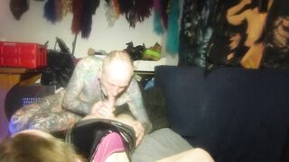 Wang blow and jerk off.