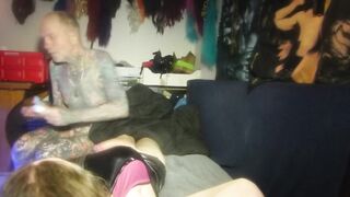 Wang blow and jerk off.