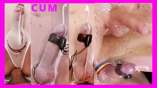 Homosexual Anal Orgasm Compilation No Hands Cumshots Bottom Cumming Handsfree while getting Fucked